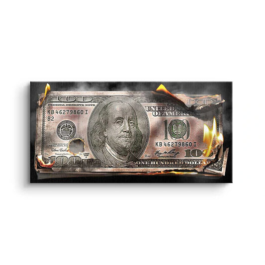 BURNING 100 DOLLAR BILL