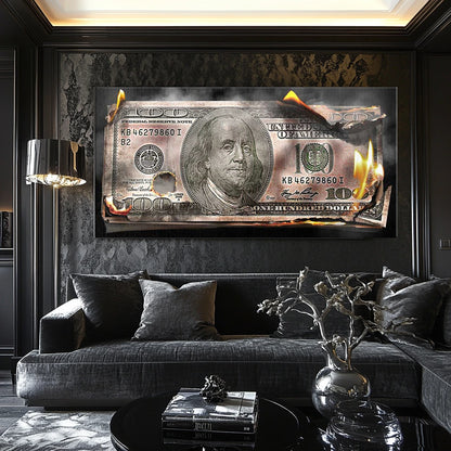 BURNING 100 DOLLAR BILL