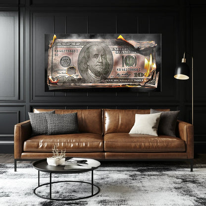 BURNING 100 DOLLAR BILL