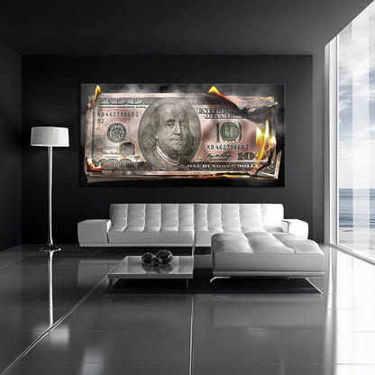 BURNING 100 DOLLAR BILL